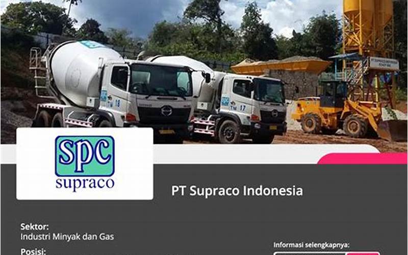 Lowongan Kerja Supervisor Produksi Supraco Indonesia 2023