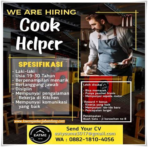 Lowongan Kerja Cook & Helper di Waroeng Mbokde Semarang Loker Jateng 01