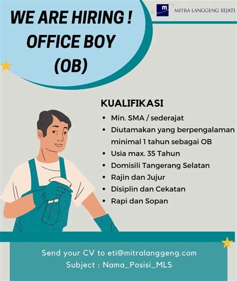 Lowongan Office Boy / OB Bandung Gibran Waluyo di Bojongloa Kidul