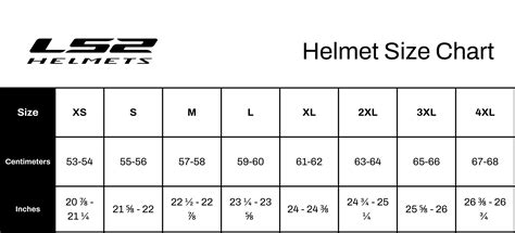 Ls2 Helmet Size Chart