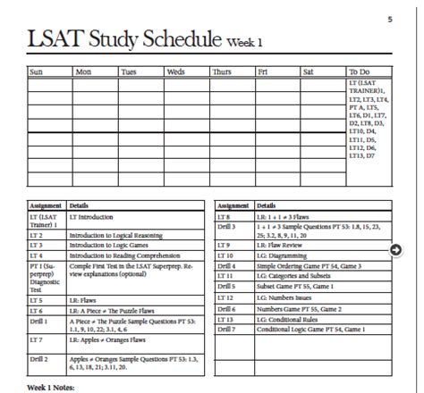 Lsat Study Schedule Template