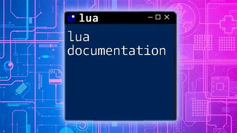 Lua: documentation