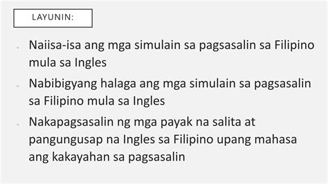 Lubog Sa Pagsasalin sa Ingles