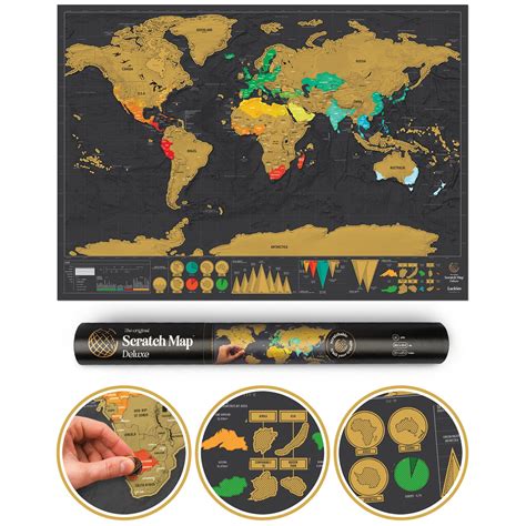 Luckies Scratch Map Platinum Personalised World Map