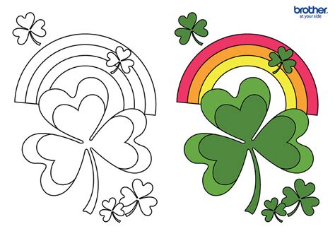 Lucky St. Patrick's Day Printable. Shamrock coloring page. Free