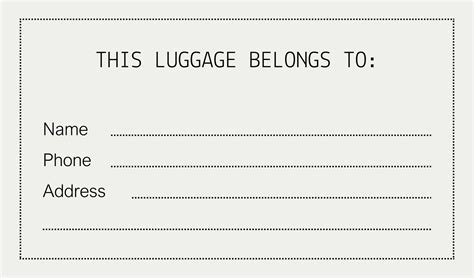 Luggage Tag Template Free