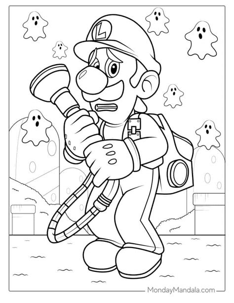 Luigis Mansion Coloring Pages