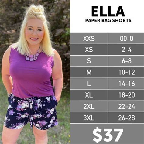 Lularoe Ella Size Chart