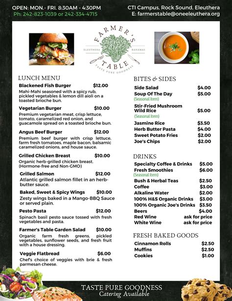 Lunch with Farm to Table