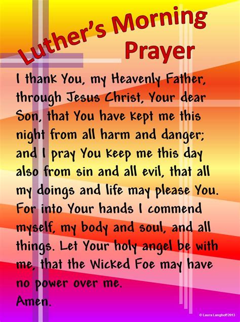 Luther's Morning Prayer Printable