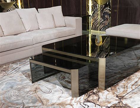 Home furniture living room sets gold center table luxury coffee tables La Moderno