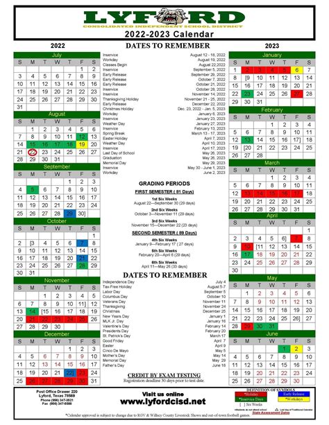 Lyford Cisd Calendar
