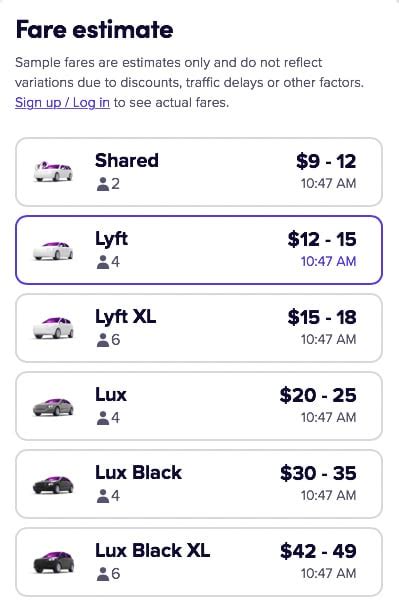 Lyft's Pricing Structure