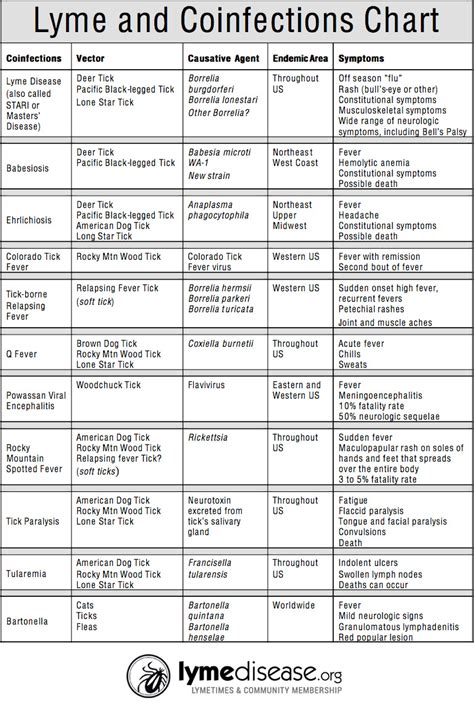 Lyme And Coinfections Chart