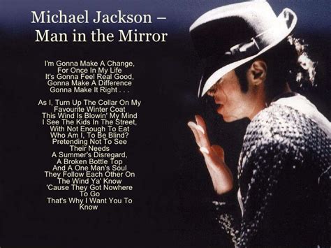 Lyrics For Man In The Mirror By Michael Jackson