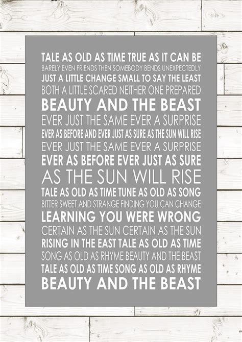 Lyrics For Tale As Old As Time