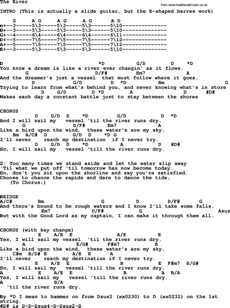Lyrics For The River By Garth Brooks