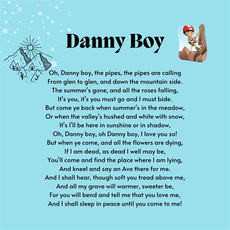 Lyrics To Danny Boy Printable
