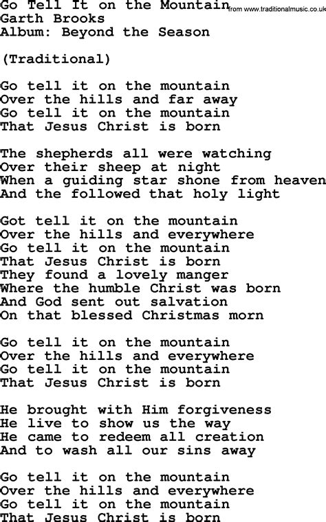 Lyrics To Go Tell It On The Mountain