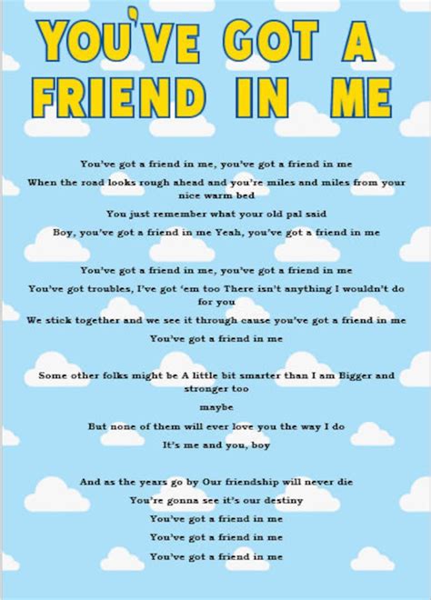 Lyrics To You Got A Friend In Me