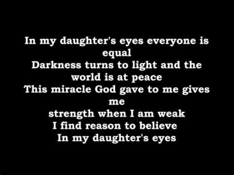 Lyrics For In My Daughter's Eyes