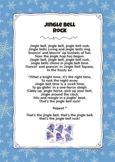 Lyrics For Jingle Bell Rock Printable