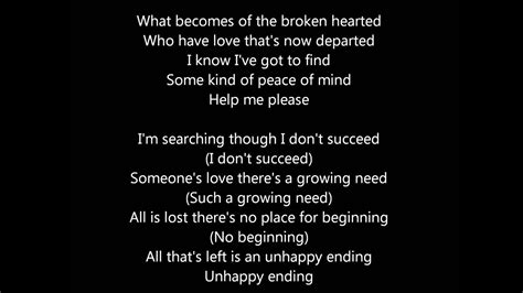 Lyrics For What Becomes Of The Broken Hearted