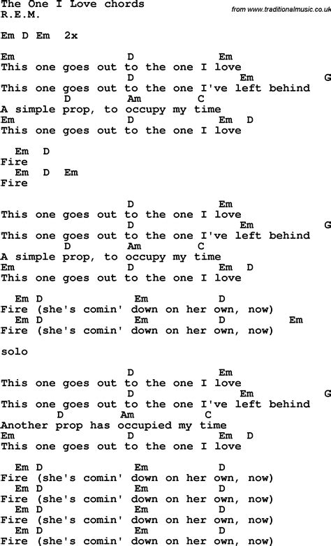 Lyrics R.E.M. The One I Love