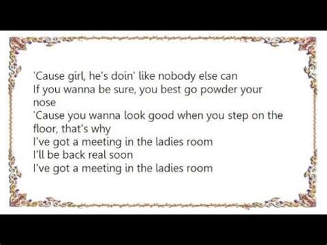 Lyrics To Meeting In The Ladies Room