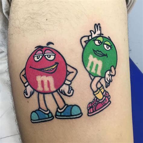 Two M&M’s in love! TraePerezTattoos Candy tattoo