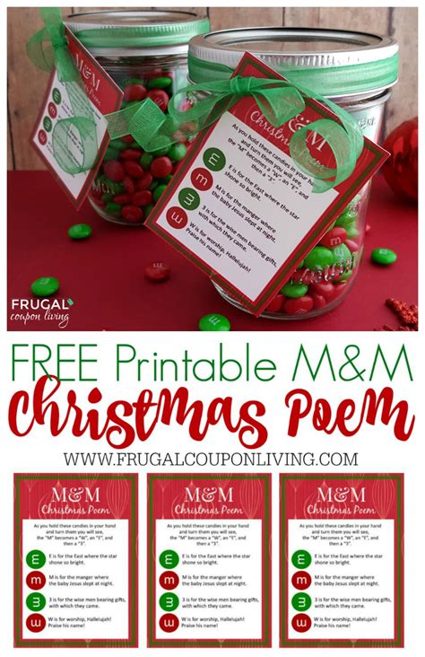 M&m Christmas Poem Free Printable