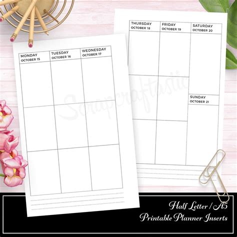 Making Printable Half Letter Planner