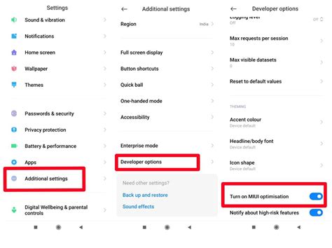 Tampilan pengaturan optimisasi MIUI pada smartphone Xiaomi