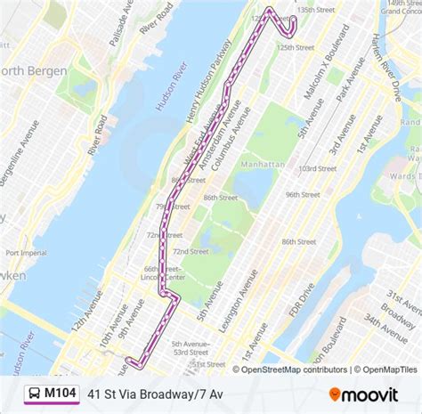 MTA M104 bus timetable