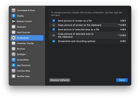 Mac Screenshot Settings