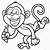 Macaco Comendo Banana para colorir imprimir e desenhar