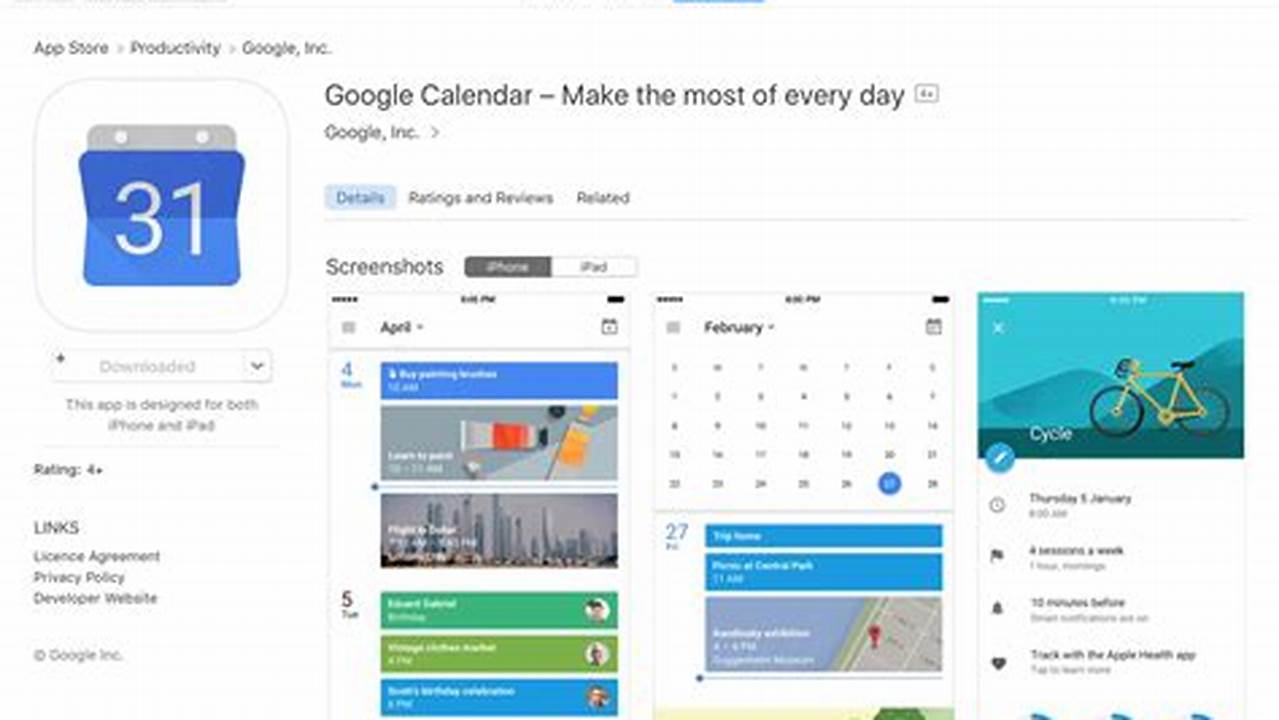 Macbook Google Calendar App