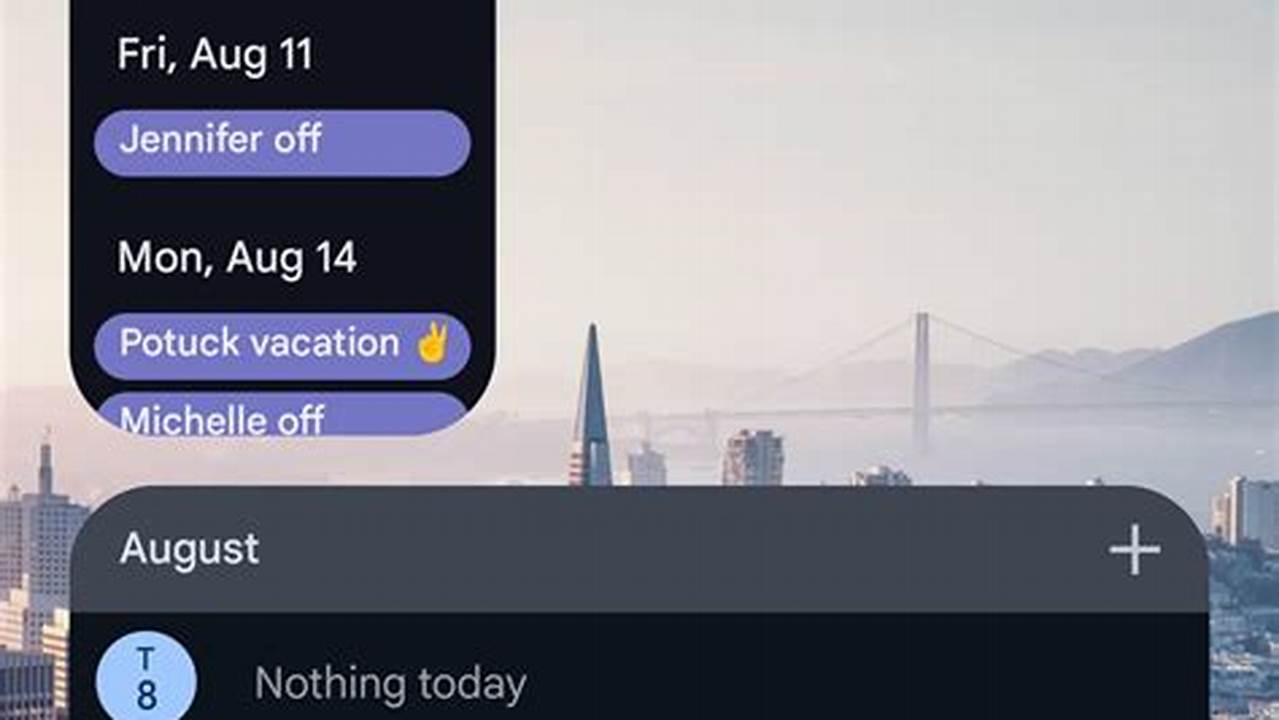 Macbook Google Calendar Widget