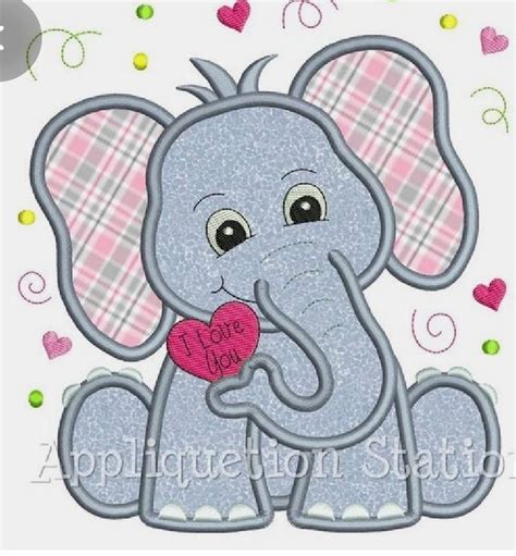 Machine Embroidery Applique Elephant Designs