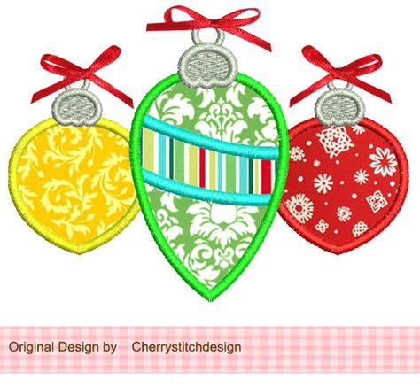 Machine Embroidery Christmas Ornaments