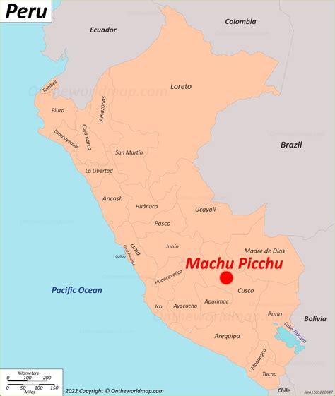 Map showing Machu Picchu's location