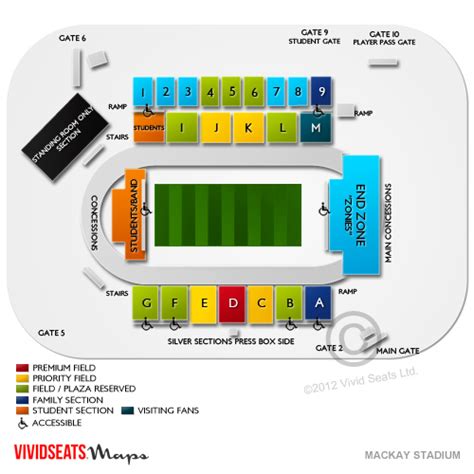 Mackay Stadium Seating Chart