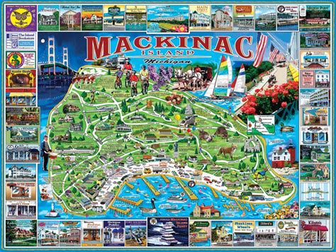 Maps Mackinac Island, MI Laura Hooper Calligraphy Grand hotel