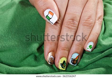 Macro View Womans Hand Fingernails