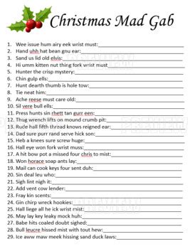 Mad Gab Printable