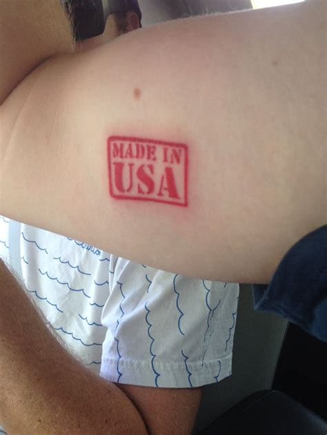 Made In Usa Stamp Tattoo