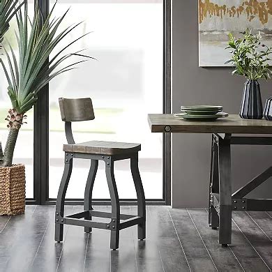 Experience Elevated Entertaining with the Madison Park Lance Counter Stool - Fashion Meets Function in Your Home Bar!