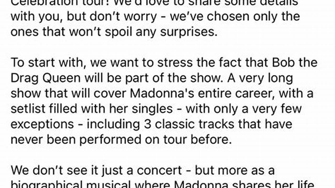 Madonna Concert 2024 Setlist Uk