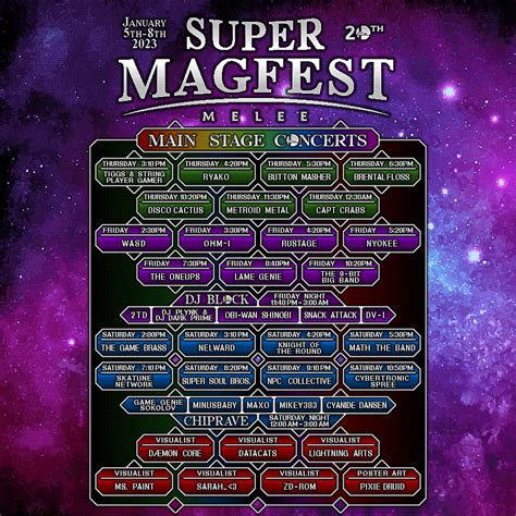 Magfest Printable Schedule