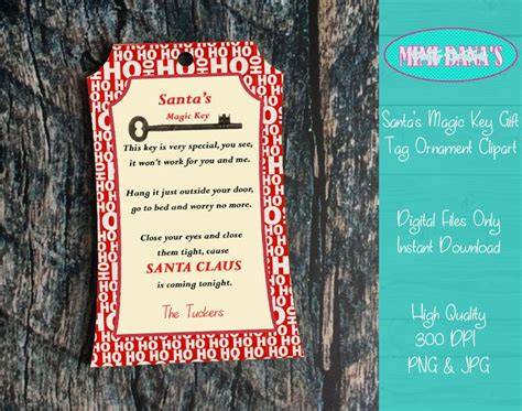 Magic Key Gift Tag Ornament Clipart